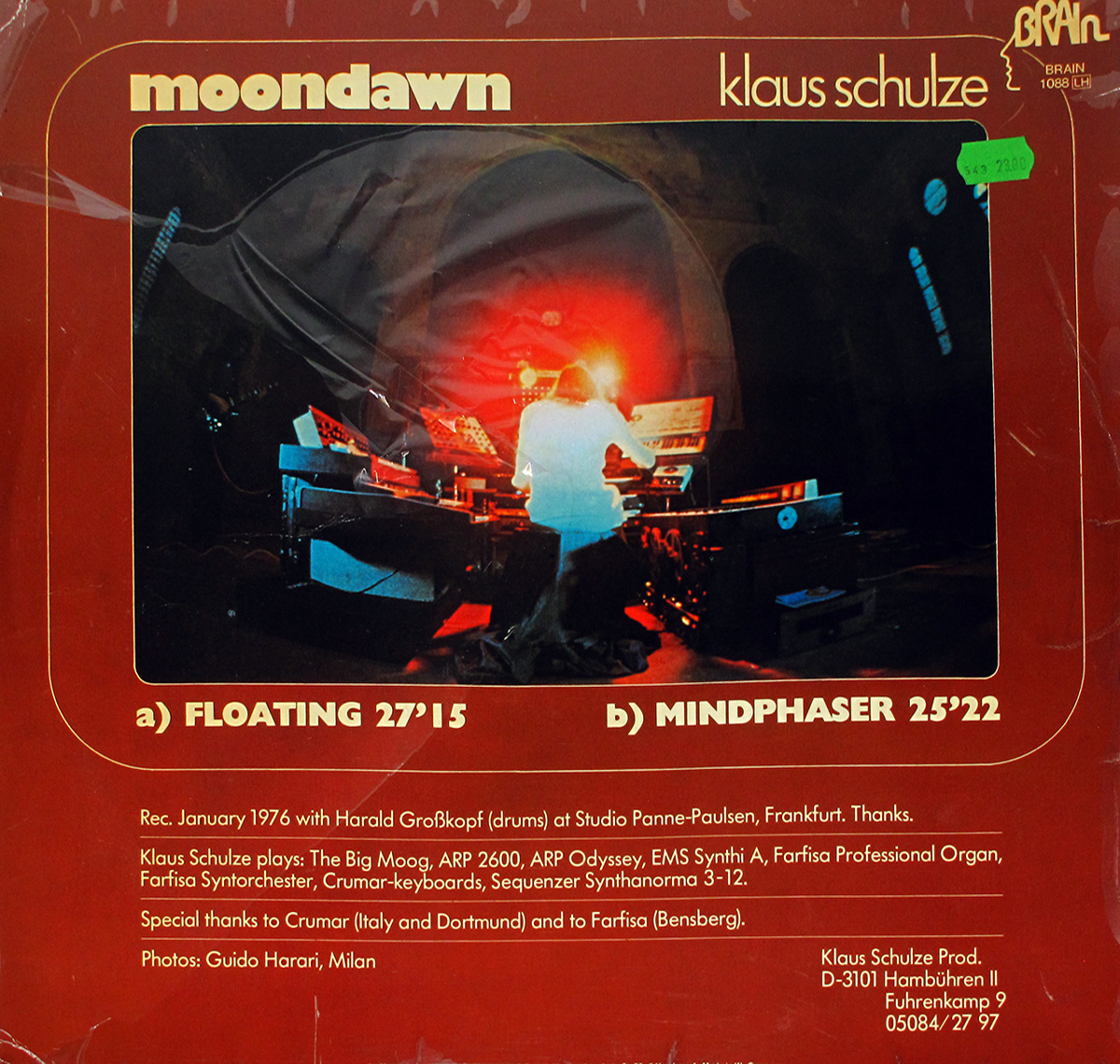 KLAUS SCHULZE MOONDAWN BRAIN GATEFOLD 12" LP